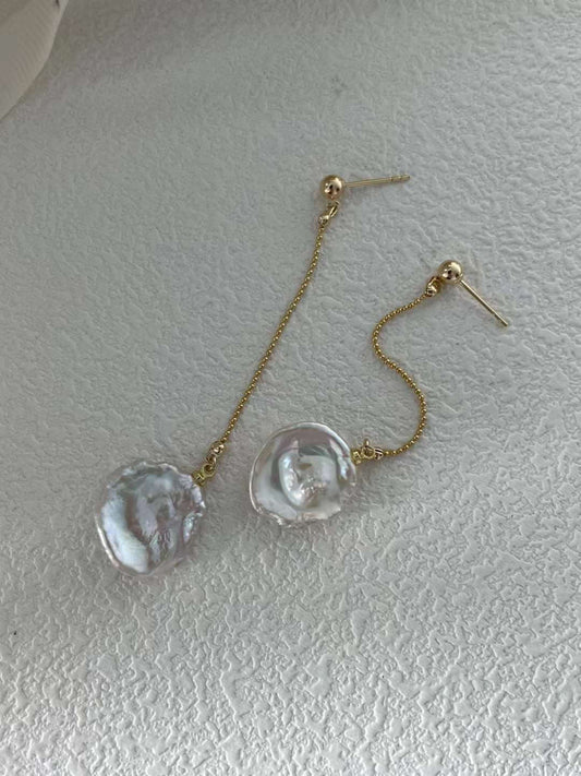 Petal long chain earrings