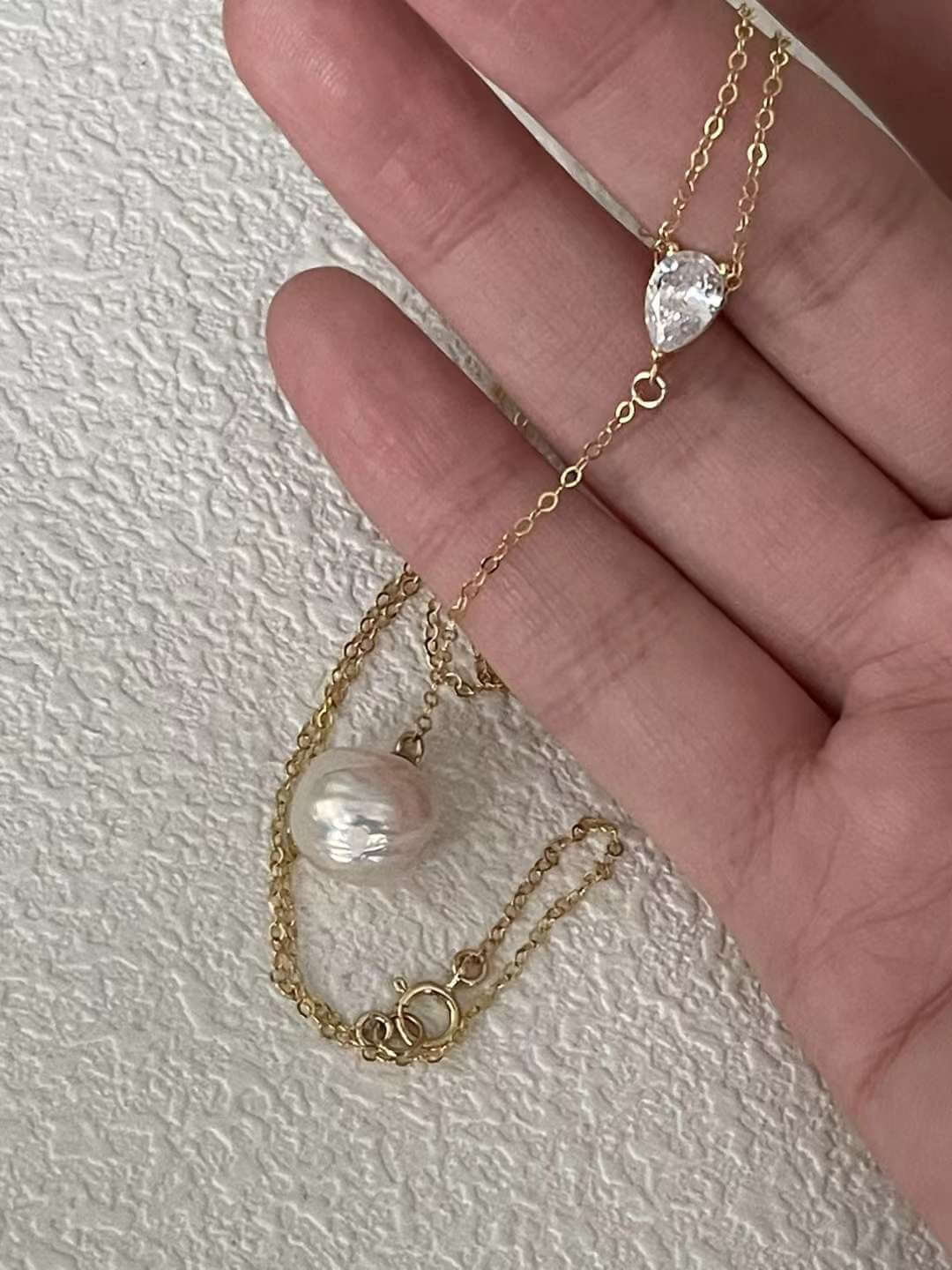 Pearl with diamond Necklace