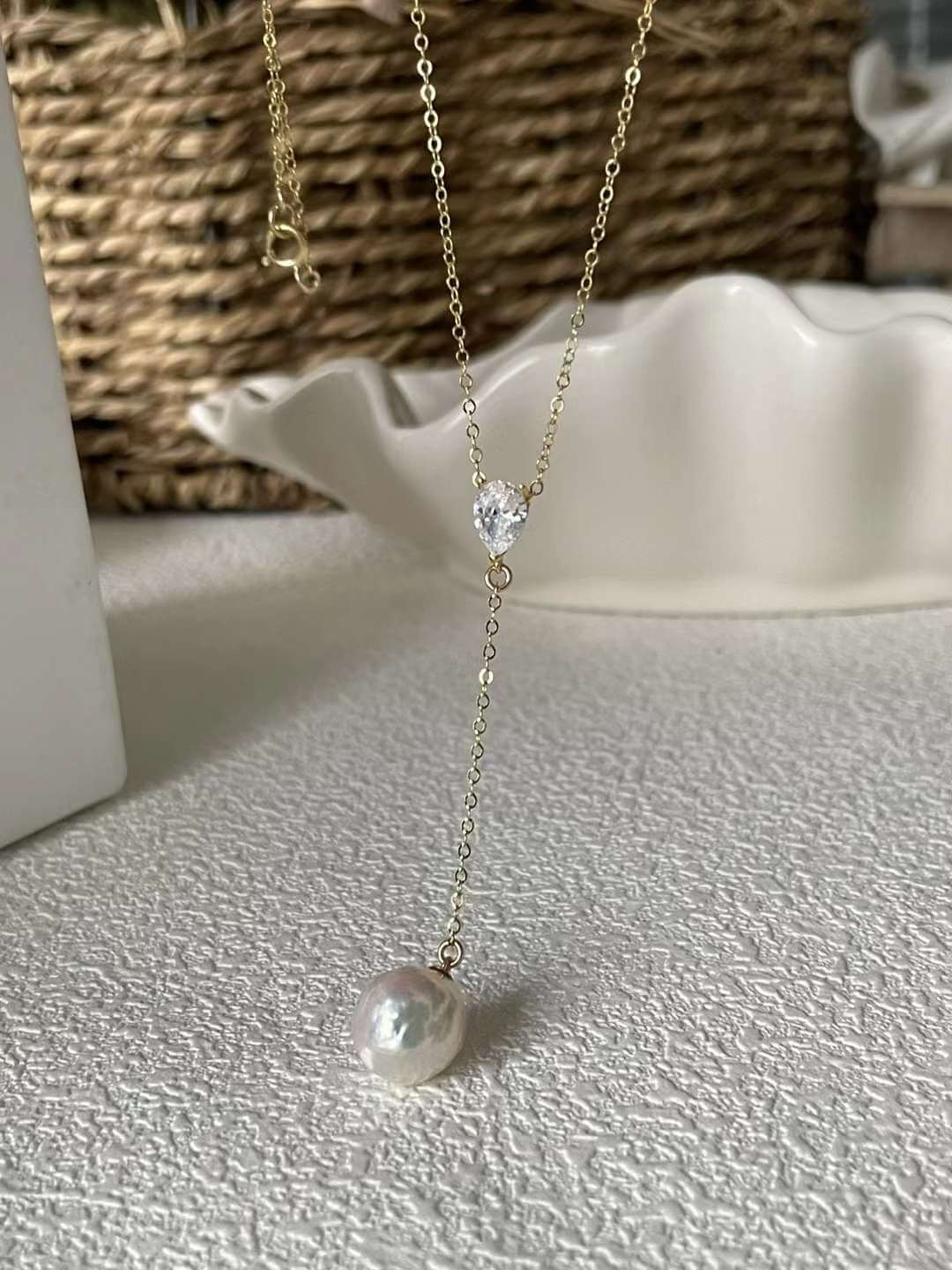 Pearl with diamond Necklace