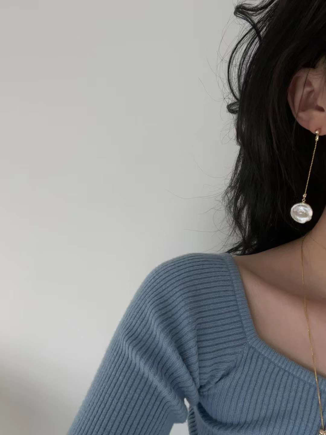 Petal long chain earrings